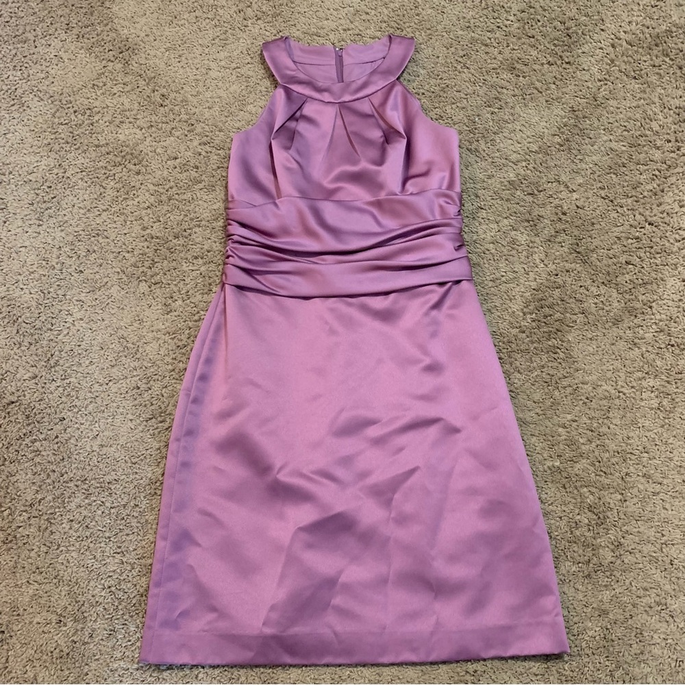 David’s Bridal Purple Cocktail Bridesmaid Dress 6
